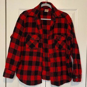 Vintage Monterey Sportwear Heavy Wool Red and Black Buffalo Check Plaid